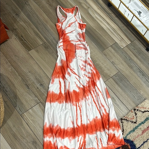 Tie-Dye Maxi Dress - Orange and White - Picture 3 of 4
